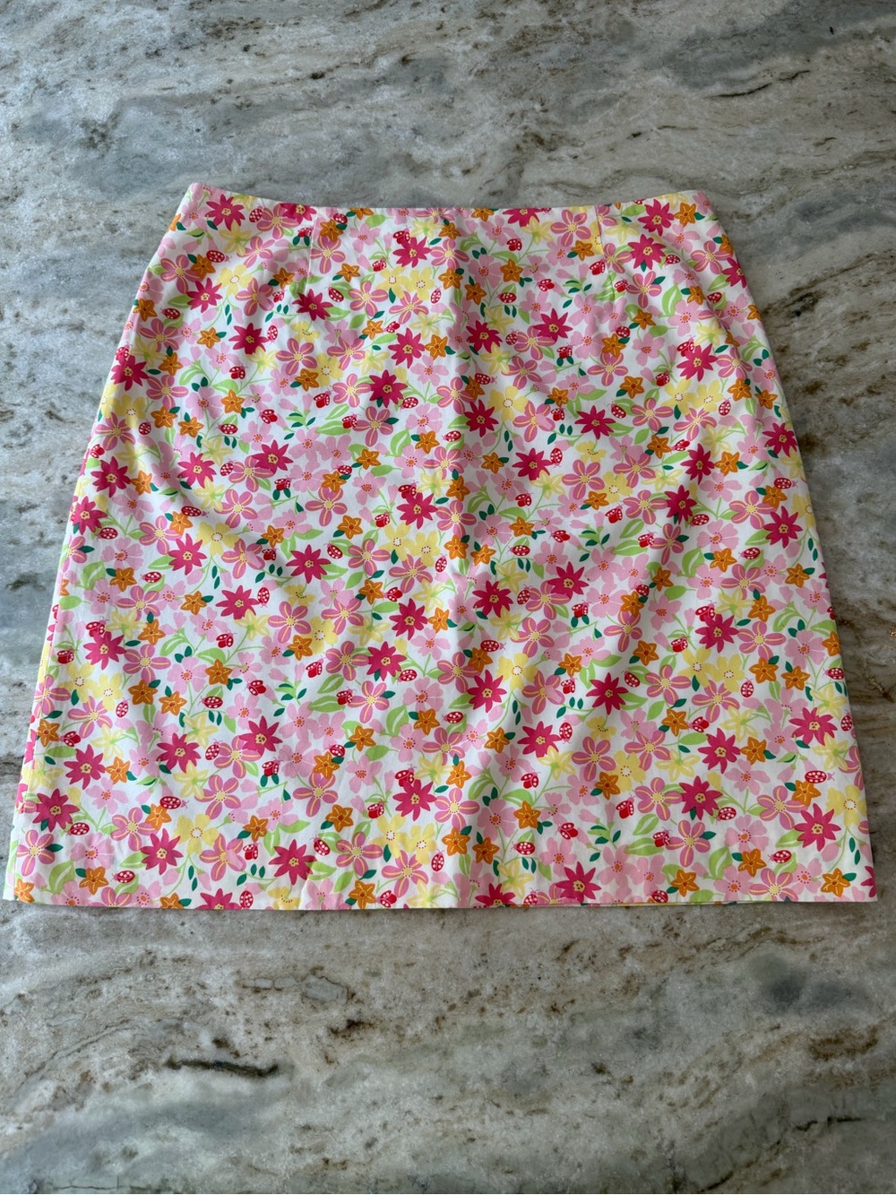 Lilly Pulitzer Lady Bug Print Floral Skirt Size 8